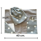 Individual Estrellas Gris con Bolsita de Colación de Regalo