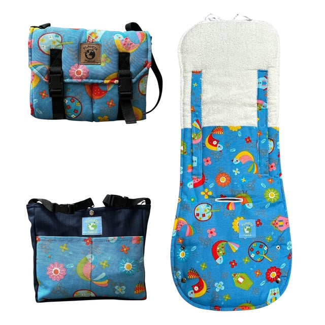 Pack Pajaritos  Incluye, Cobertor de Coche, Bolso Mudador y Organizador de Coche!