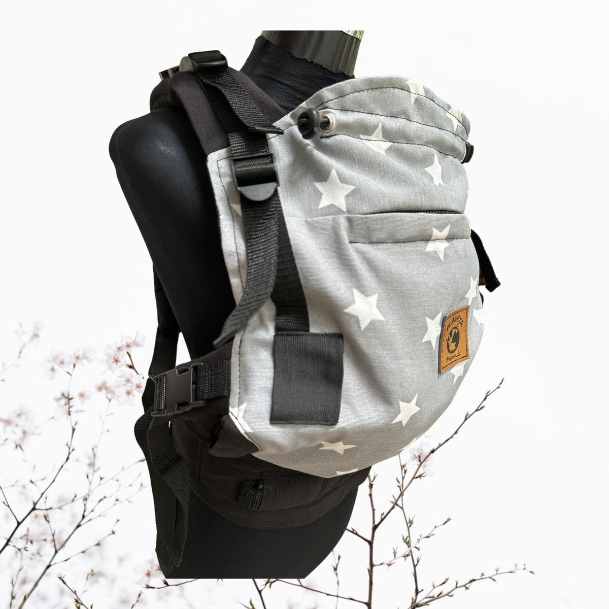 Porta Bebé Evolutivo Gris Estrellas