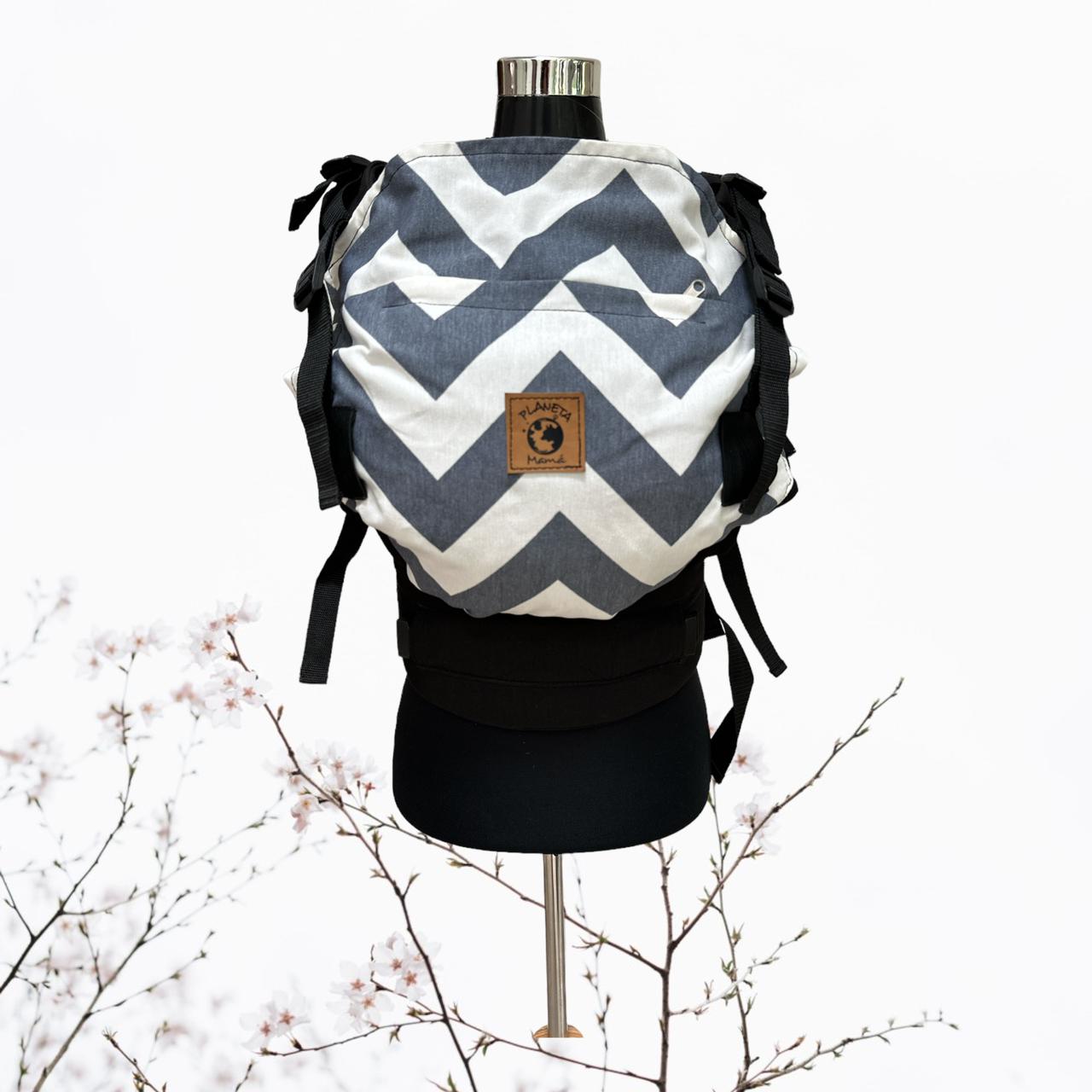 Porta Bebé Evolutivo Zig-Zag Gris