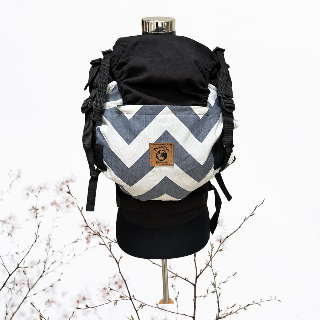 Porta Bebé Evolutivo Zig-Zag Gris