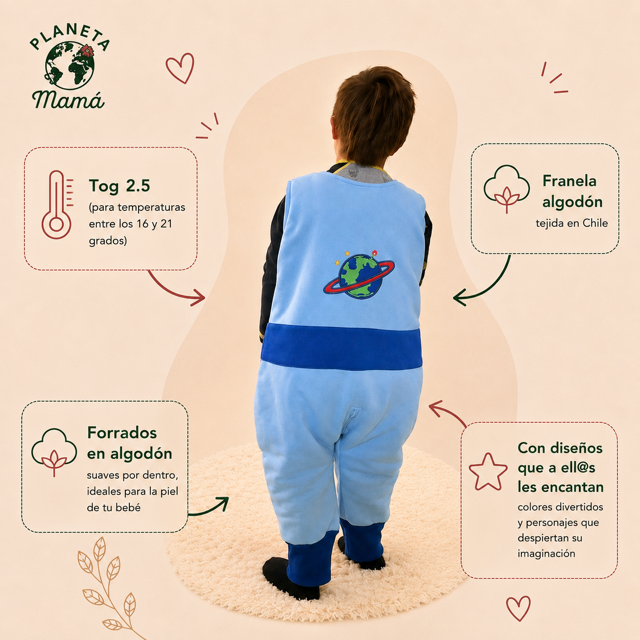Saquito de Dormir Astronauta TOG 2,5 + Pantuflas Antideslizantes GRATIS