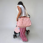 Bolso Maternal de Coche Cuadrillé Palo Rosa