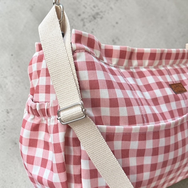 Bolso Maternal de Coche Cuadrillé Palo Rosa