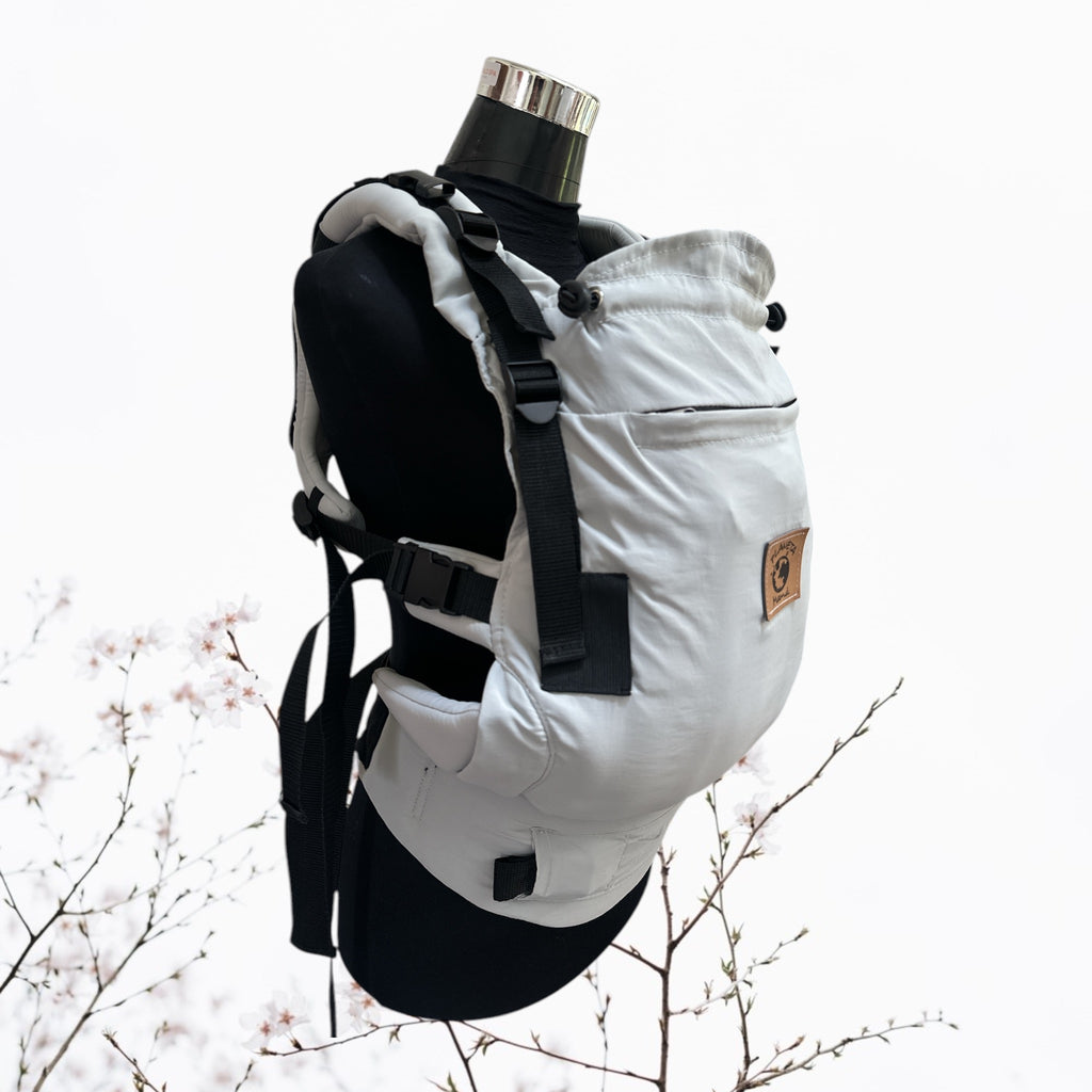 Mochila Porta Bebé Evolutiva UV BLOCK Gris Perla