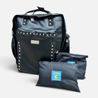 Mochila cuerina tachas+ Estuche + Mudador acolchado impermeable GRATIS (Copia)