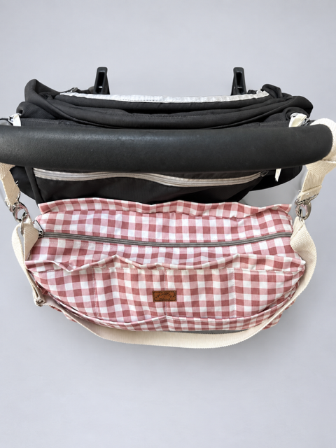 Bolso Maternal de Coche Cuadrillé Palo Rosa