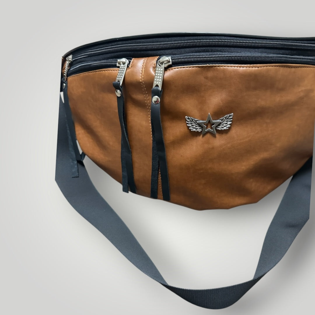 Banano Boho cuerina Camel