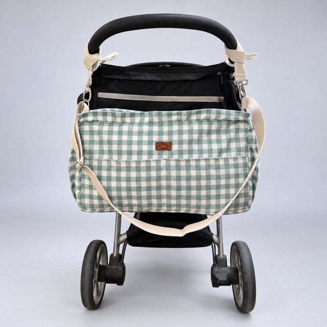Bolso Maternal de Coche Cuadrillé Menta