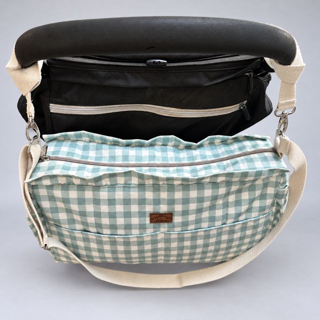 Bolso Maternal de Coche Cuadrillé Menta