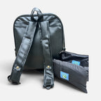 Mochila cuerina, aplicación cuero Emilia+ Estuche + Mudador acolchado impermeable GRATIS (Copia) (Copia)