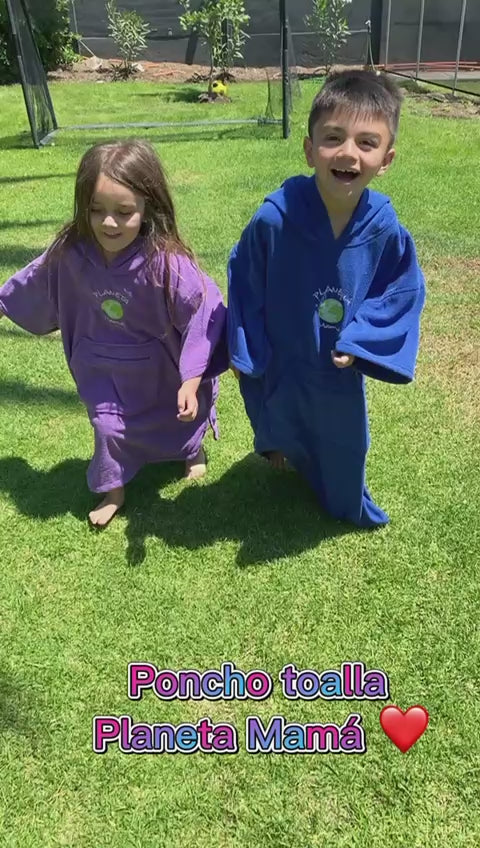 Poncho Toalla Azul