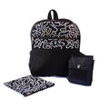 Mochila Maternal Softshell Black & White+ Estuche + Mudador acolchado impermeable GRATIS