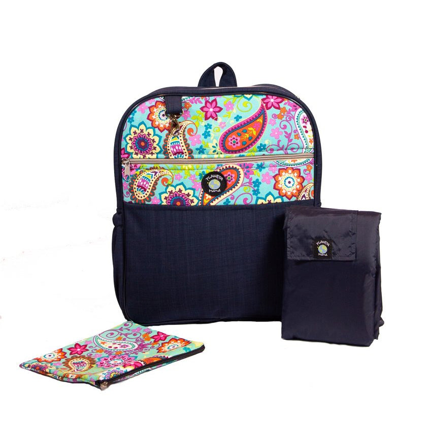 Mochila Maternal Softshell Mandala + Estuche + Mudador acolchado impermeable GRATIS