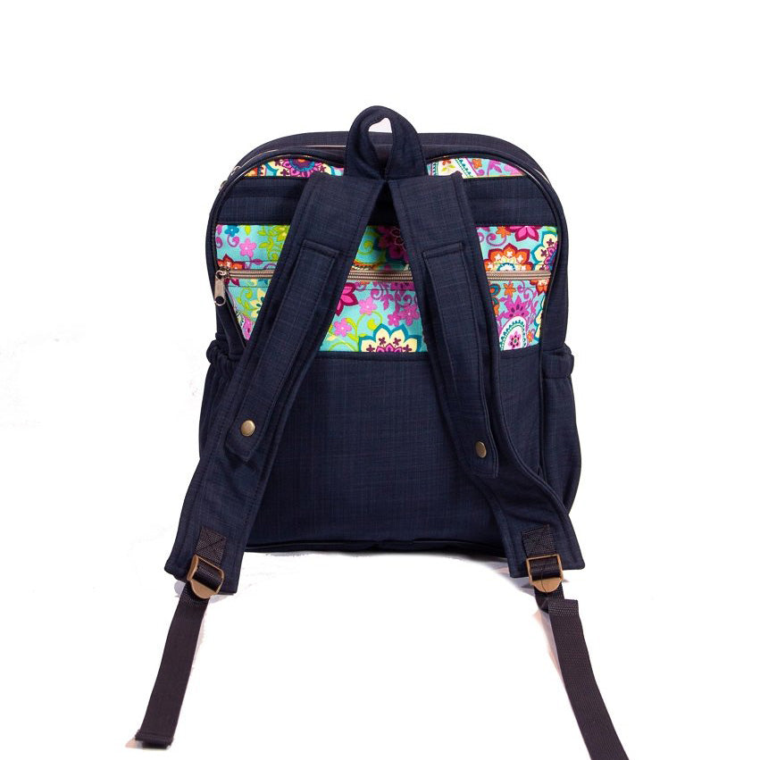 Mochila Maternal Softshell Mandala + Estuche + Mudador acolchado impermeable GRATIS