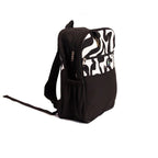 Mochila Maternal Negro Softshell Cebra + Estuche + Mudador acolchado impermeable GRATIS