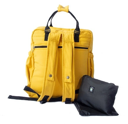 Mochila Urban Maternal Mostaza  + Estuche + Mudador acolchado impermeable GRATIS