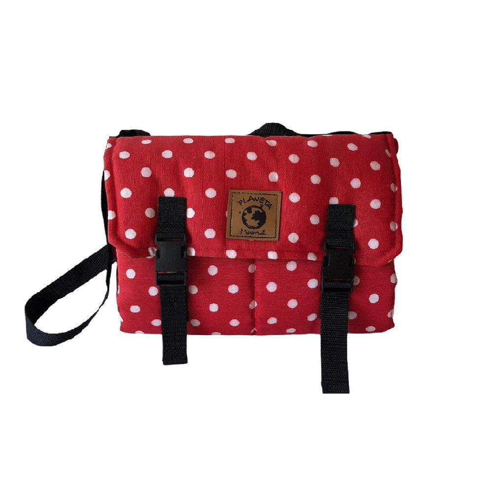 Bolso Mudador Lunares Rojo