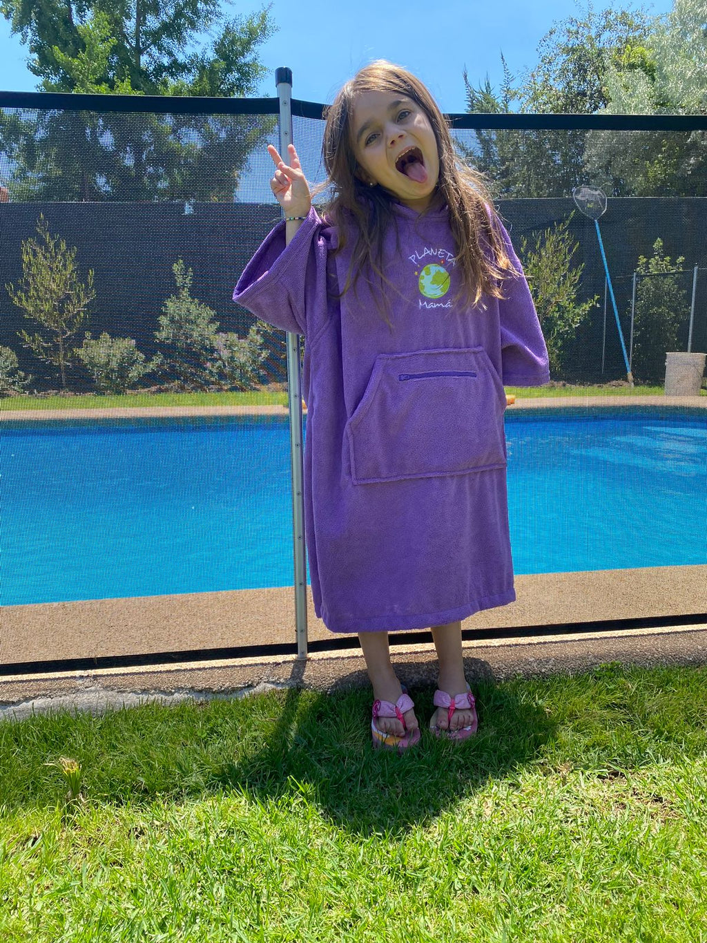 Poncho Toalla Lila