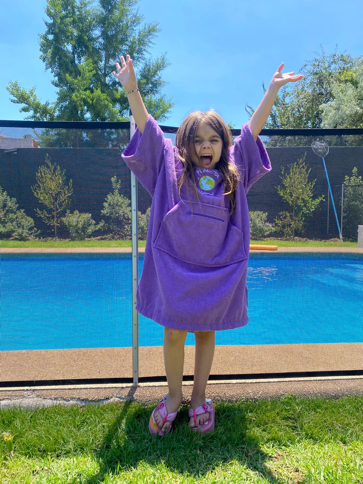 Poncho Toalla Lila