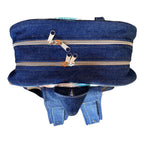 Mochila Maternal Vintage Mezclilla  + Estuche + Mudador acolchado impermeable GRATIS