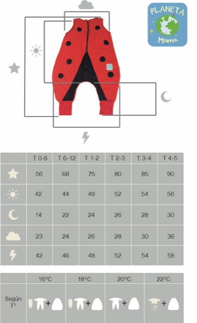 Saquito de Dormir Chinita TOG 2,5 + Pantuflas Antideslizantes GRATIS