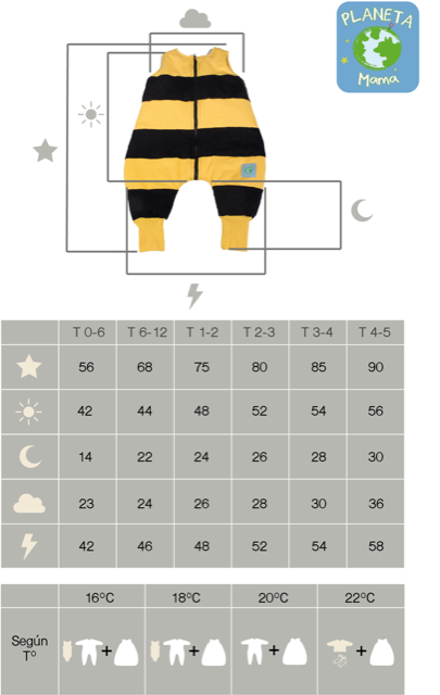 Saquito de Dormir Abeja TOG 2,5 + Pantuflas Antideslizantes GRATIS