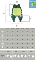 Saquito de Dormir Dino TOG 2,5 + Pantuflas Antideslizantes GRATIS
